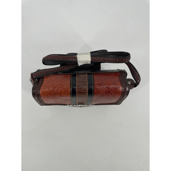 Tooled Leather Faux Alligator Mini Leather Wallet Compartment MC Marc Chantal - Picture 2 of 13